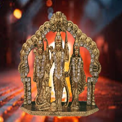 BEXCO Ram darbar Idol Height 7 cm for Car Dashboard | Home Decor | Gifting | Decorative Showpiece. (Gold)