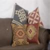 Arise Export Boho Throw Pillow Covers Set of 4 - Rug Cushioncase Handcrafted Kilim Pillow Cover Wool and Jute Woven Cushion Cover Ethnic Home Decor Couch, Sofa or Bed (Pattern 2, 18" x 18") view 1