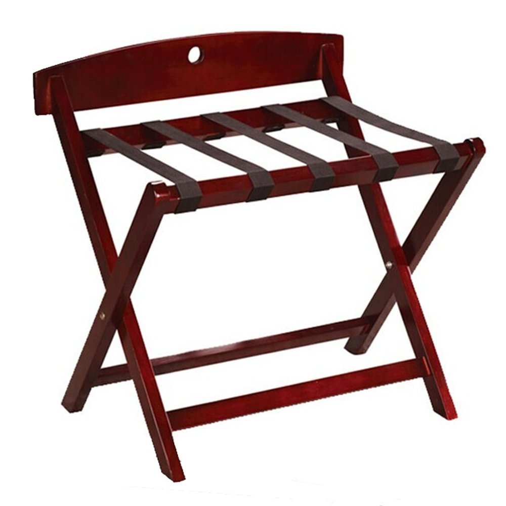 ArtsPavilion Wood Folding Luggage Rack, 2 Layer Household Suitcase Backpack, with Shoe Rack Bracket, for Bedroom, Guest Room, Hotel