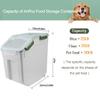 AnRui Airtight Flour Storage Container 25lb, Plastic Grain Storage Bucket, Rice Cereal Dispenser Organizer Box with Lid, Cat Dog Food Storage Bin with Measuring Cup, Scoop, Wheels, 2Pcs Green view 2
