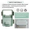 AnRui Airtight Flour Storage Container 25lb, Plastic Grain Storage Bucket, Rice Cereal Dispenser Organizer Box with Lid, Cat Dog Food Storage Bin with Measuring Cup, Scoop, Wheels, 2Pcs Green view 3