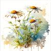 7Dots Art. Watercolor Flowers Art. Watercolor Art Print, poster size, bedroom, and kid's room. No frames included. (chamomile) view 1