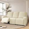 8 Pieces Stretch Recliner Sofa Cover, Jacquard 3 Seat Reclining Couch Cover with Side Pocket Anti-Slip 3 Cushion Furniture Slipcovers view 1