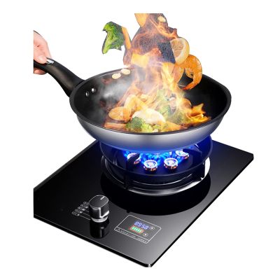 Camping Gas Cooker Stove 5.2KW Portable Single Burner Caravan Outdoor Party Stove Comes Desktop and Recessed Installation Suitable,pot Not Included (Color : Black, Size : LPG)
