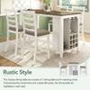 5-Piece Counter Height Dining Table Set, Wood Dining Room Table Set with 4 Padded Chairs, Compact Bar Pub Table Set with Wine Storage Shelf, Dining Table Set for 4 (Brown+Whitewash + Solid Wood-016) view 3