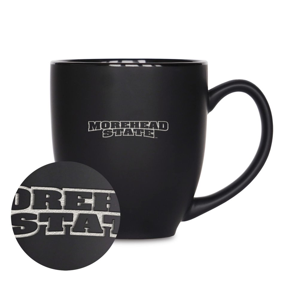 Rico Industries NCAA Morehead State Eagles Standard 15oz Matte Black Ceramic Bistro Mug