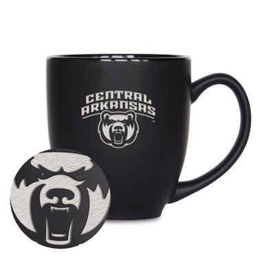 Rico Industries NCAA Central Arkansas Bears Standard 15oz Matte Black Ceramic Bistro Mug