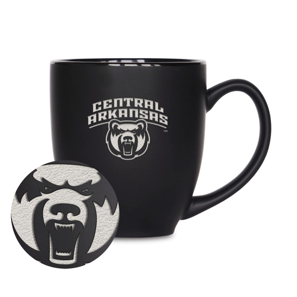 Rico Industries NCAA Central Arkansas Bears Standard 15oz Matte Black Ceramic Bistro Mug