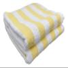 3 Piece Poolside Beach Pool Towels Striped Yellow/White 300 GSM 100% Ring Spun Cotton 30" x 60" view 1