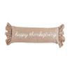 Mud Pie Thanksgiving Ruffle Pillow, 10 1/2" x 30", Brown view 1