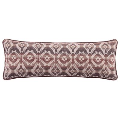 Paseo Road Mesa Wool Blend Western Decorative Lumbar Pillow, 14x42 inch, Brown Geometric Print, Aztec Pattern, Southwestern Style, Rustic Soft Accent Pillow for Bed, Couch, Sofa