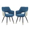 A&B Home Open Back Dining Chair Set - Set of 2 Blue Fabric Upholstered Side Chair, Decorative Indoor Seating for Home, Living Room Bedroom Kitchen Vanity Accent Chair, 23" x 23" x 34" view 1