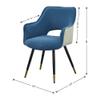 A&B Home Open Back Dining Chair Set - Set of 2 Blue Fabric Upholstered Side Chair, Decorative Indoor Seating for Home, Living Room Bedroom Kitchen Vanity Accent Chair, 23" x 23" x 34" view 3