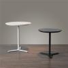 Meiiron Bar Table, Bistro Dining Table for Dining Room, Living Room, Kitchen, Courtyard, Terrace, Cafe Pub Table with Iron Leg and Wood Top (Color : White, Size : 50x75cm) view 2
