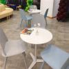 Meiiron Bar Table, Bistro Dining Table for Dining Room, Living Room, Kitchen, Courtyard, Terrace, Cafe Pub Table with Iron Leg and Wood Top (Color : White, Size : 50x75cm) view 3