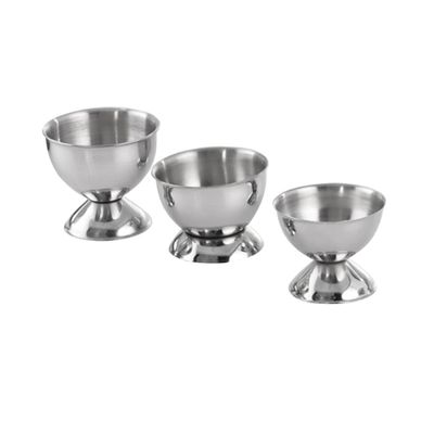 Housoutil 3pcs Egg Holder Tray Cup Stainless Steel Egg Rack Easy Clean Dishwasher Safe Cups