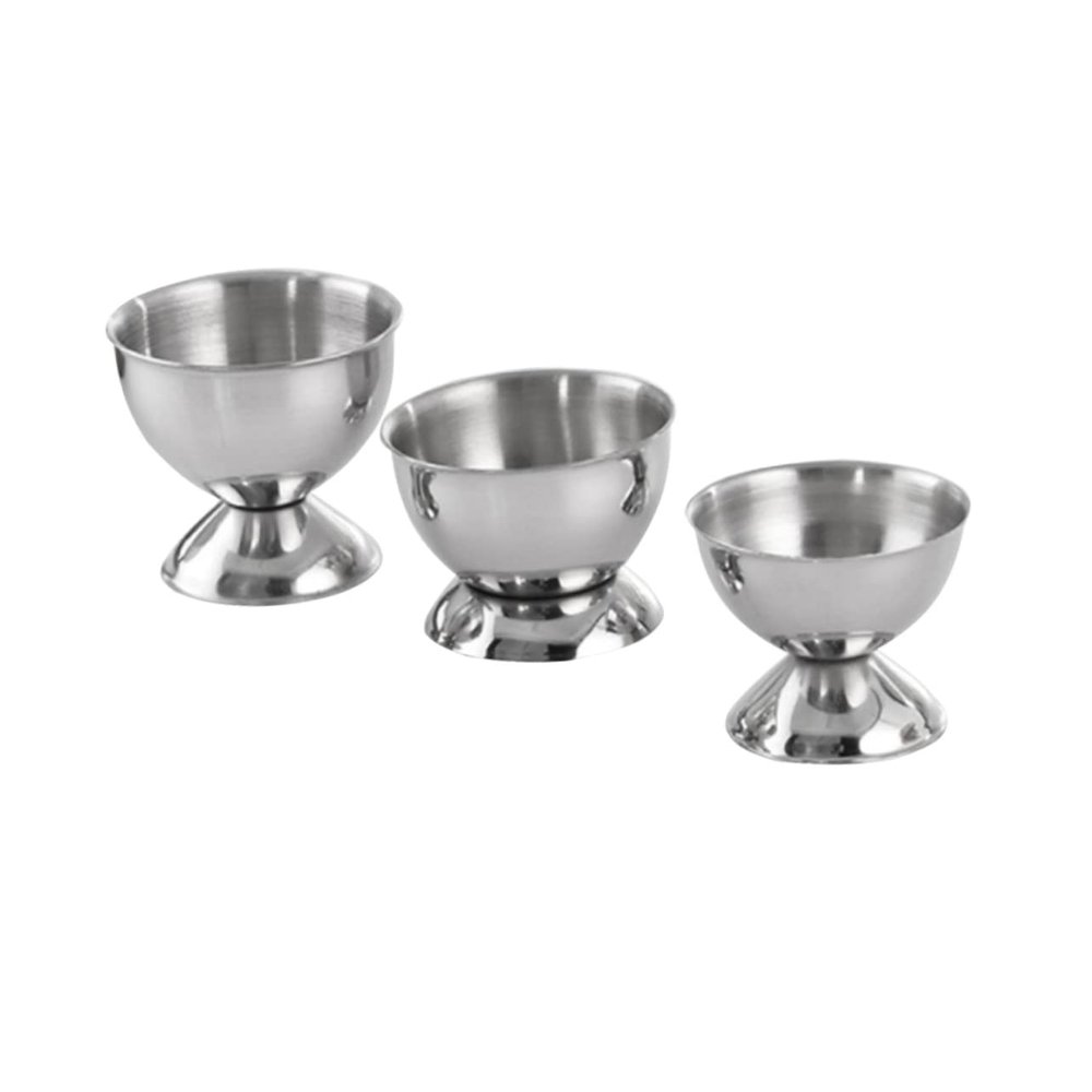 Housoutil 3pcs Egg Holder Tray Cup Stainless Steel Egg Rack Easy Clean Dishwasher Safe Cups