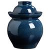 ZHOUXIAO Retro Blue Pickle Jar Ceramic Jar with Lid,Large Traditional Chinese Fermentation Kit Crock with Water Seal Airlock Lid, Fermentation Jar for Kimchi,Kombucha Jar 2.5KG view 1