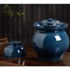 ZHOUXIAO Retro Blue Pickle Jar Ceramic Jar with Lid,Large Traditional Chinese Fermentation Kit Crock with Water Seal Airlock Lid, Fermentation Jar for Kimchi,Kombucha Jar 2.5KG view 4