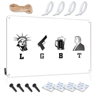 Abipuir Funny Metal Signs for Outdoors Banger-LGBT-Liberty Guns Beer Tin Sign Fun Stuff Hanging Decorations for Bedroom (Size : 30X40CM)