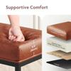 ALPHA HOME 24 Inch Counter Height Bar Stools Set of 2, Upholstered Bar Stools for Kitchen Island, Counter Stools with Faux Leather Cushion and Sturdy Metal Frame, Modern Barstools, Caramel view 4