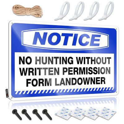 Garage Signs Funny Notice No Hunting Without Permission Tin Sign Decor For Man Cave Funny Gifts For Boss (Size : 20X30CM)