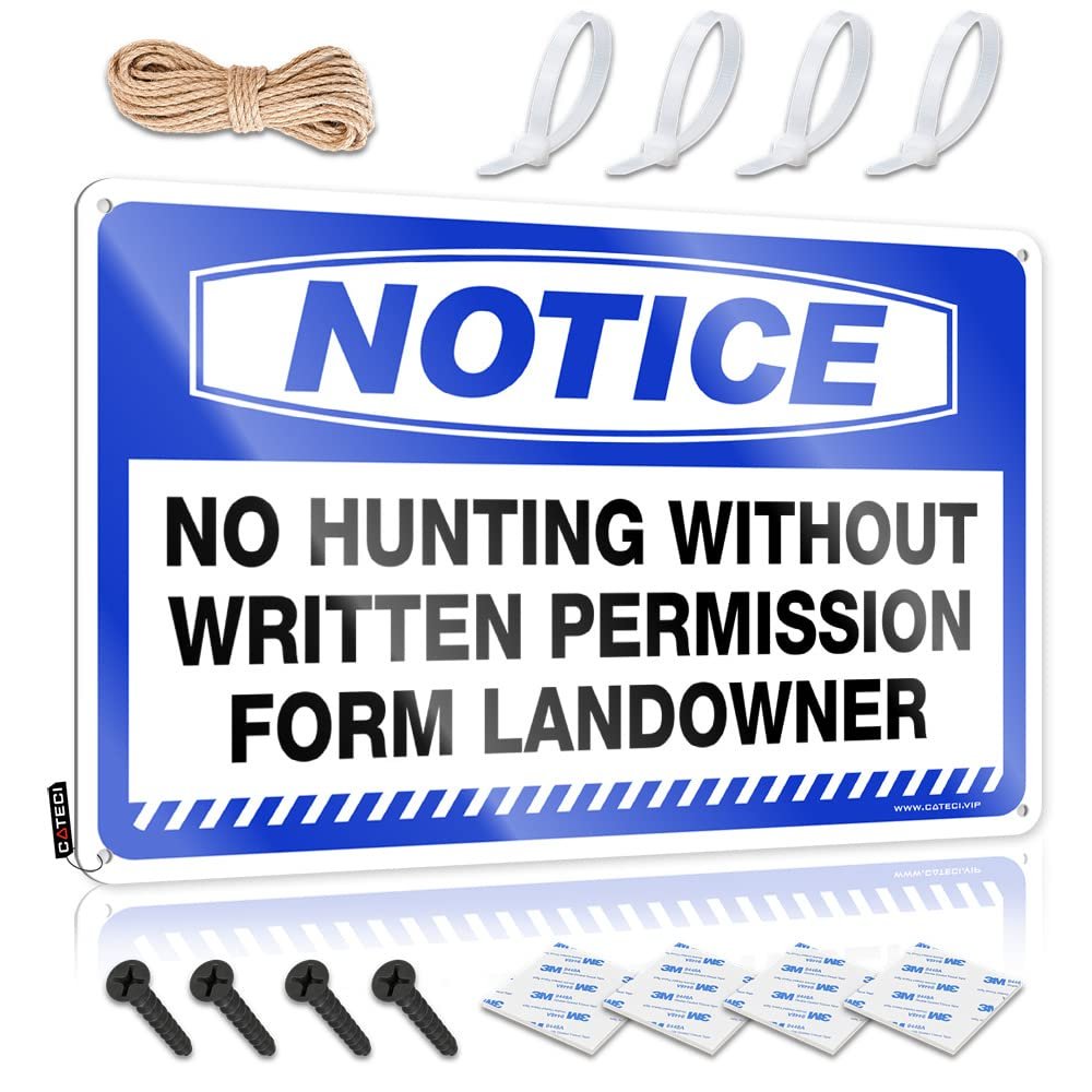 Garage Signs Funny Notice No Hunting Without Permission Tin Sign Decor For Man Cave Funny Gifts For Boss (Size : 20X30CM)