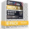 BNX TruFilter 20x20x1 Air Filter MERV 11 (6-Pack) - MADE IN USA - Allergen Defense Electrostatic Pleated Air Conditioner HVAC AC Furnace Filters for Allergies, Dust, Pet, Smoke, Allergy MPR 1200 FPR 7 view 1