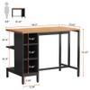 Tribesigns Kitchen Island, Kitchen Shelf Bar Table with 5 Open Storage Shelves and Large Worktop, Industrial Butcher Block Island (Stools Not Included) view 2