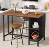 Tribesigns Kitchen Island, Kitchen Shelf Bar Table with 5 Open Storage Shelves and Large Worktop, Industrial Butcher Block Island (Stools Not Included) view 3