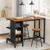 Tribesigns Kitchen Island, Kitchen Shelf Bar Table with 5 Open Storage Shelves and Large Worktop, Industrial Butcher Block Island (Stools Not Included) view 4
