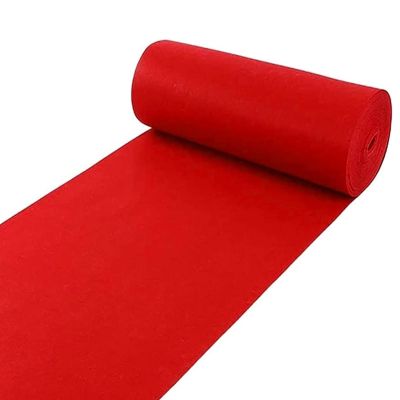 Red Carpet Aisle Runner, 10m 20m Wedding Runway Runner 2mm Extra-Thick Polyester Carpet Rug Non-Slip Carpet Walkway Runners for Wedding, Party, Hallway Cutable (Size : 1x15m)