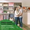 Jogori Shelf Dividers for Closet Organization: 8 Pack 10" Tall X 8.4" Deep Acrylic Clear Vertical Shelves Separators - Adhesive Adjustable Easy to Install Remove - Handbags/Clothes/Towel Storage view 4