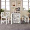 RUNNA Farmhouse 5 Pieces Counter Height Dining Table Set with 2 Stools and 2 Chairs,Wooden Bar Table Set with 3-Tier Shelves,for Small Places Kitchen Dining Room (White#b) view 1