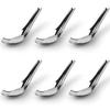 Stainless Steel Chinese Soup Spoons Set of 6 Asian Soup Spoons Silverware Cucharas Para Comer for Ramen Pho Wonton Dumpling Noodles view 1