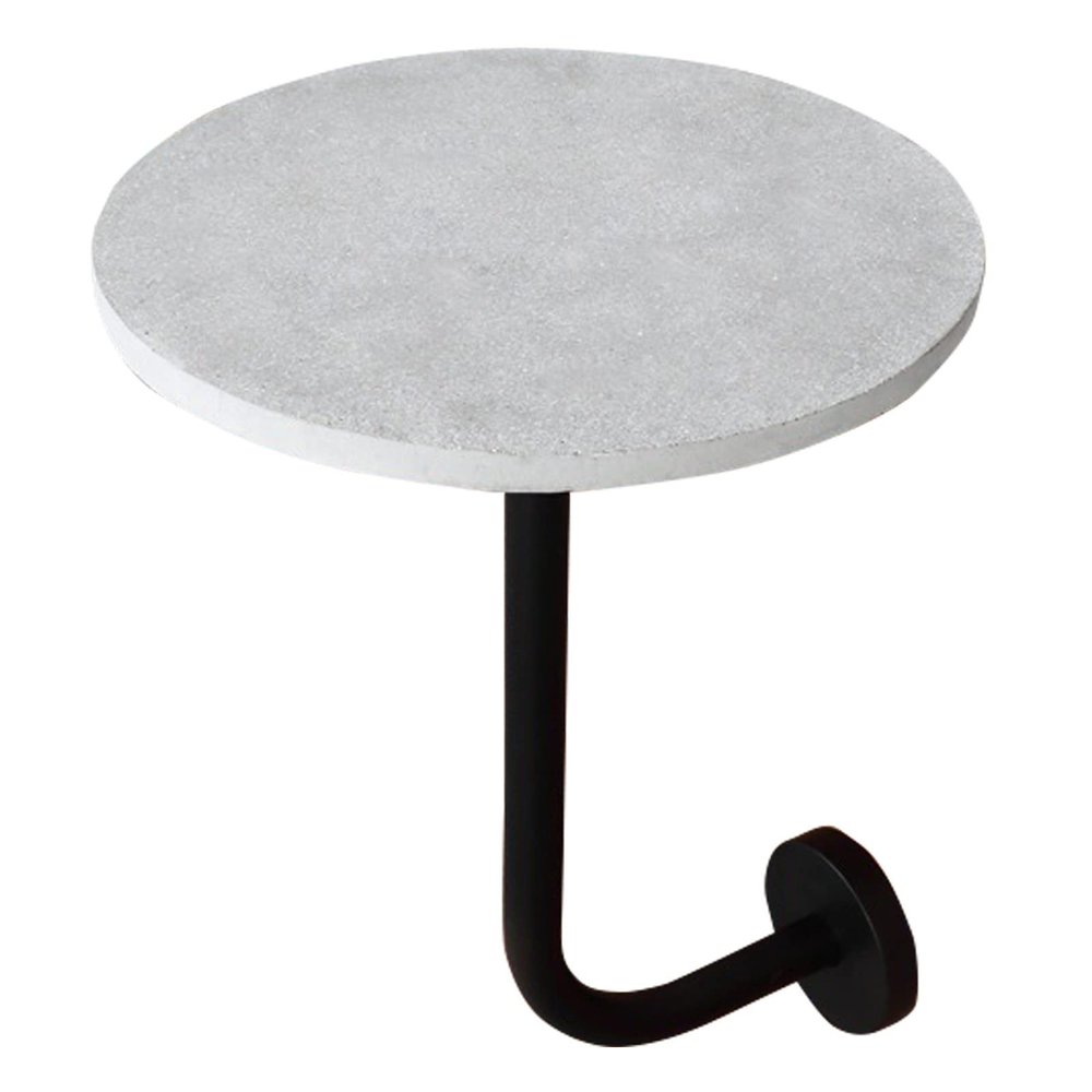 Meiiron Wall Mount Table, Round Bistro Pub Table Low Height Cocktail Table Black Iron Base and Gray Cement Top (Size : Dia40cm(15.7"))