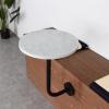 Meiiron Wall Mount Table, Round Bistro Pub Table Low Height Cocktail Table Black Iron Base and Gray Cement Top (Size : Dia40cm(15.7")) view 2