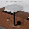 Meiiron Wall Mount Table, Round Bistro Pub Table Low Height Cocktail Table Black Iron Base and Gray Cement Top (Size : Dia40cm(15.7")) view 3