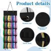 Tudomro Hanging Headband Holder for Girls Felt Hair Accessories Organizer with 60 Elastic Bands Bow Hanger for Girls Hair Bows Without Headbands(Plain Style,Black) view 3