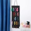 Tudomro Hanging Headband Holder for Girls Felt Hair Accessories Organizer with 60 Elastic Bands Bow Hanger for Girls Hair Bows Without Headbands(Plain Style,Black) view 4