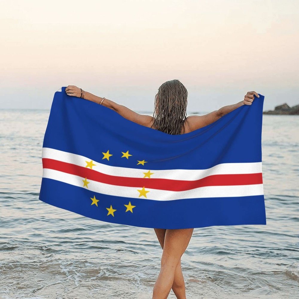 Flag of Cape Verde Beach Towel Quick-Dry Bath Towel Lightweight Portable for Summer