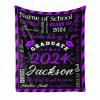 Personalized Graduation Gift for Her/Him - Add Your Name and School to a Soft Throw Blanket - Customized Graduate Name Throw Blanket 60"x80" view 1
