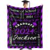 Personalized Graduation Gift for Her/Him - Add Your Name and School to a Soft Throw Blanket - Customized Graduate Name Throw Blanket 60"x80" view 3