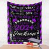 Personalized Graduation Gift for Her/Him - Add Your Name and School to a Soft Throw Blanket - Customized Graduate Name Throw Blanket 60"x80" view 4