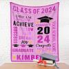 Personalized Class of 2024 Graduation Throw Blanket with Graduates Name & School Name - Celebrate Your Achievements in Style - Soft Throws 50"x60" Pink view 4