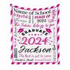 Customized Blanket with Graduate Name and School Name for A Graduation Gift, Soft & Lighweight Throw Blanket 40"x50" Great to Cove The Sofa, Couch or Bed view 1
