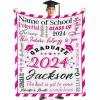 Customized Blanket with Graduate Name and School Name for A Graduation Gift, Soft & Lighweight Throw Blanket 40"x50" Great to Cove The Sofa, Couch or Bed view 3