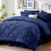 Newspin Full Comforter Set Blue - Bed in a Bag Full Size 8 Pieces, All Season Bed Set, Fluffy Comforter Set with Sheets, Sheet Set Quilt Blanket, Pillowcases & Shams & Bed Skirt view 1