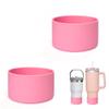 2Pcs Silicone Bumper Boot for Stanley Quencher Adventure 40oz Tumbler with Handle & Stanley IceFlow 20oz 30oz, Protective Water Bottle Bottom Sleeve Cover, Stanley Tumbler Accessories (Pink) view 1