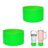 2Pcs Silicone Bumper Boot for Stanley Quencher Adventure 40oz Tumbler with Handle & Stanley IceFlow 20oz 30oz, Protective Water Bottle Bottom Sleeve Cover, Stanley Tumbler Accessories (Green) view 1